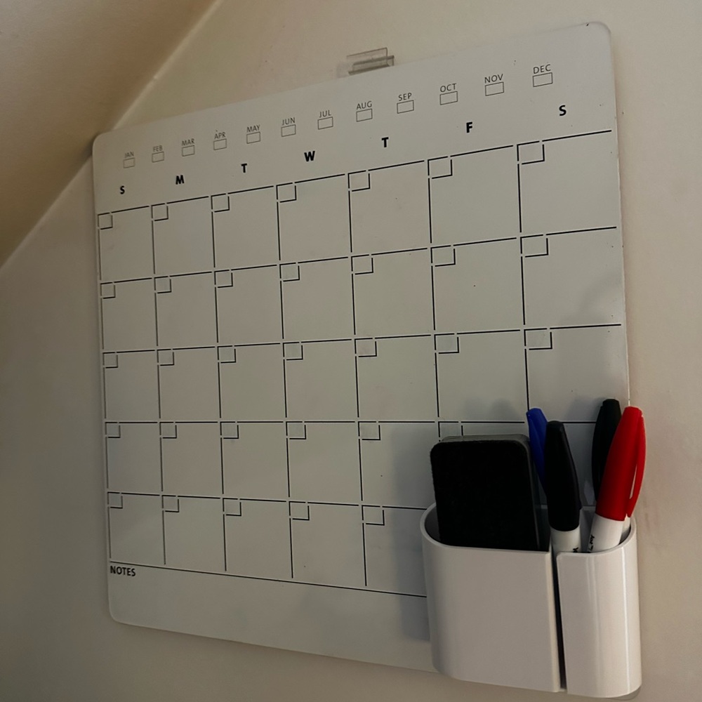 Whiteboard Monthly Planner with Marker Set
